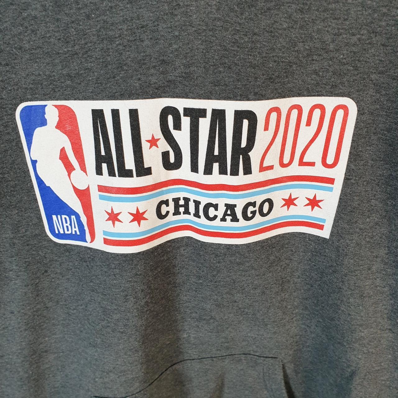 Vintage NBA All Star 2020 Chicago Hoodie Men’s Medium Grey Pullover Pro Sport USA