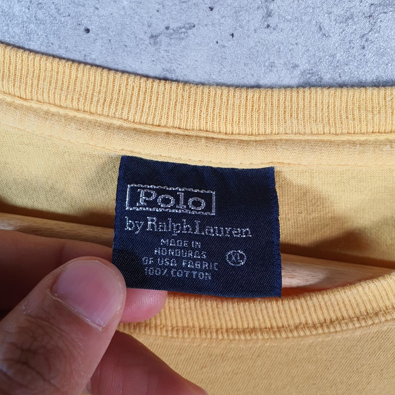 Vintage Ralph Lauren Polo Sport T Shirt Men’s XL Yellow Classic Fit Embroidered Pony C8695