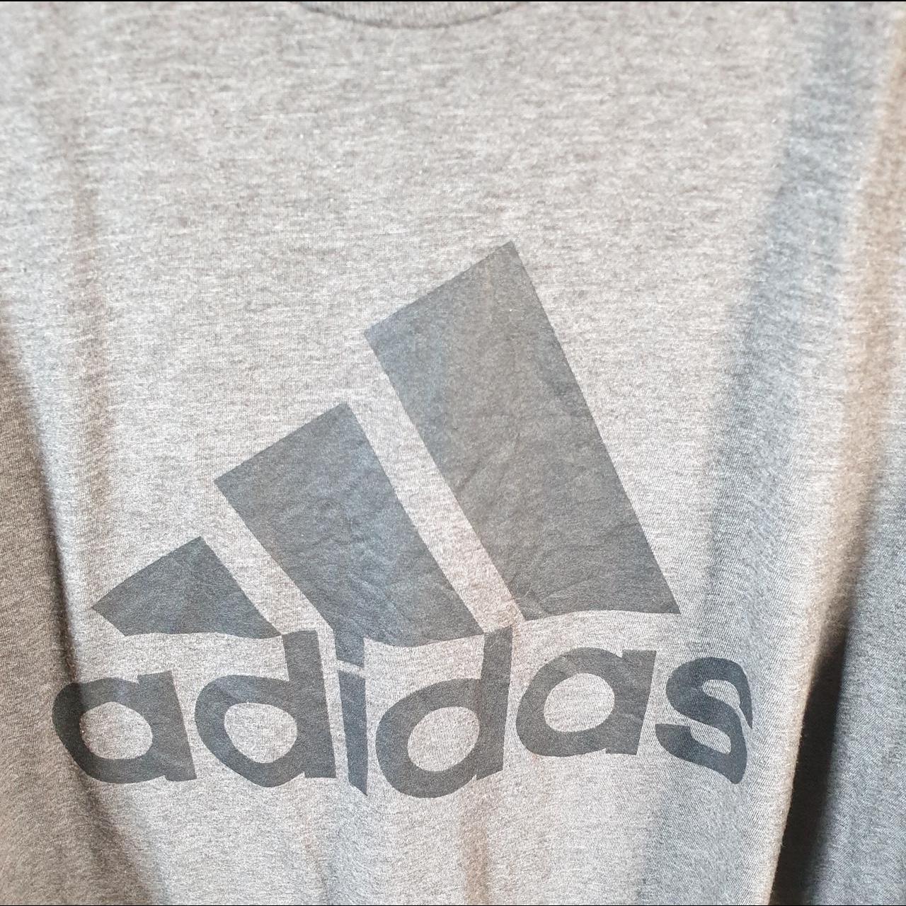 Vintage Adidas Go To Performance T Shirt Men’s XL Grey Three Stripes Logo Athletic