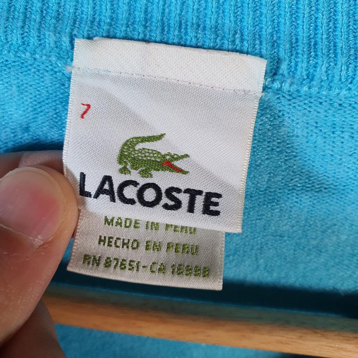 Vintage Lacoste Sweatshirt Men’s Medium Blue Pullover Logo Y2K Jumper Logo
