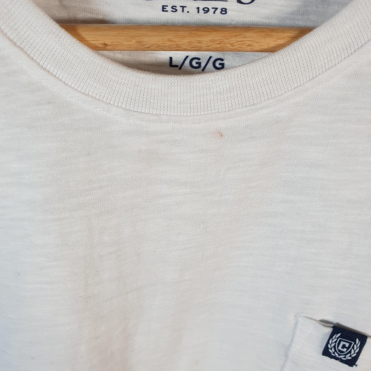 Vintage Chaps Ralph Lauren T Shirt Men’s Large White Graphic Logo Casual C9956
