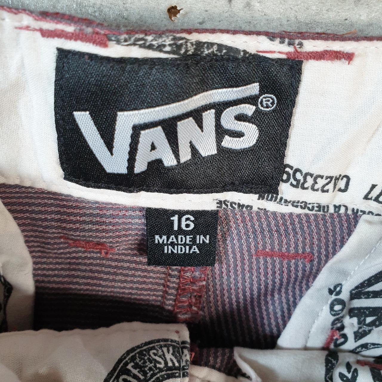 Vintage Vans Chino Shorts Jorts Cargo Womens W28 Red Striped Baggy Cotton