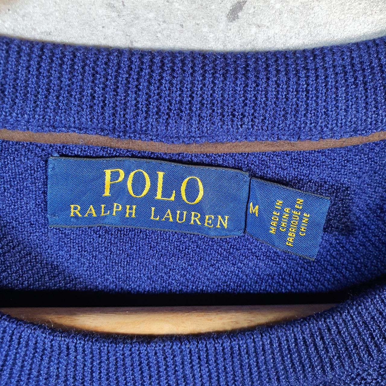 Vintage Ralph Lauren Polo Sweatshirt Men’s Medium Blue Cotton Pullover