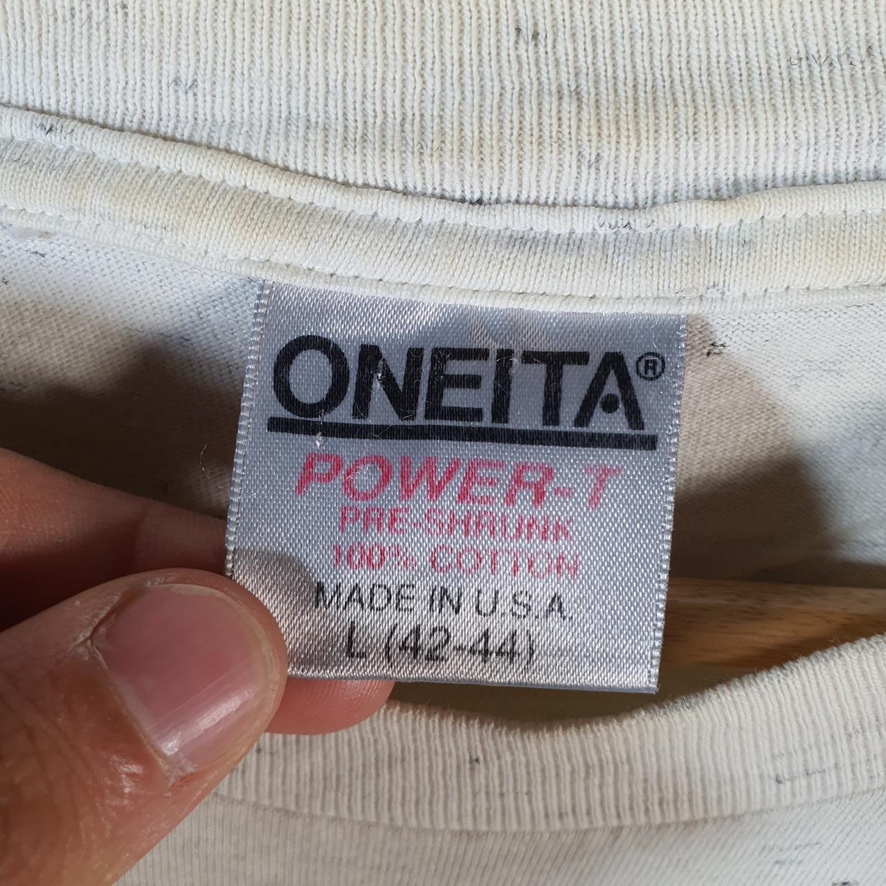 Vintage Oneita Power Lake Tahoe 90s USA Single Stitch T Shirt Men’s Large Grey