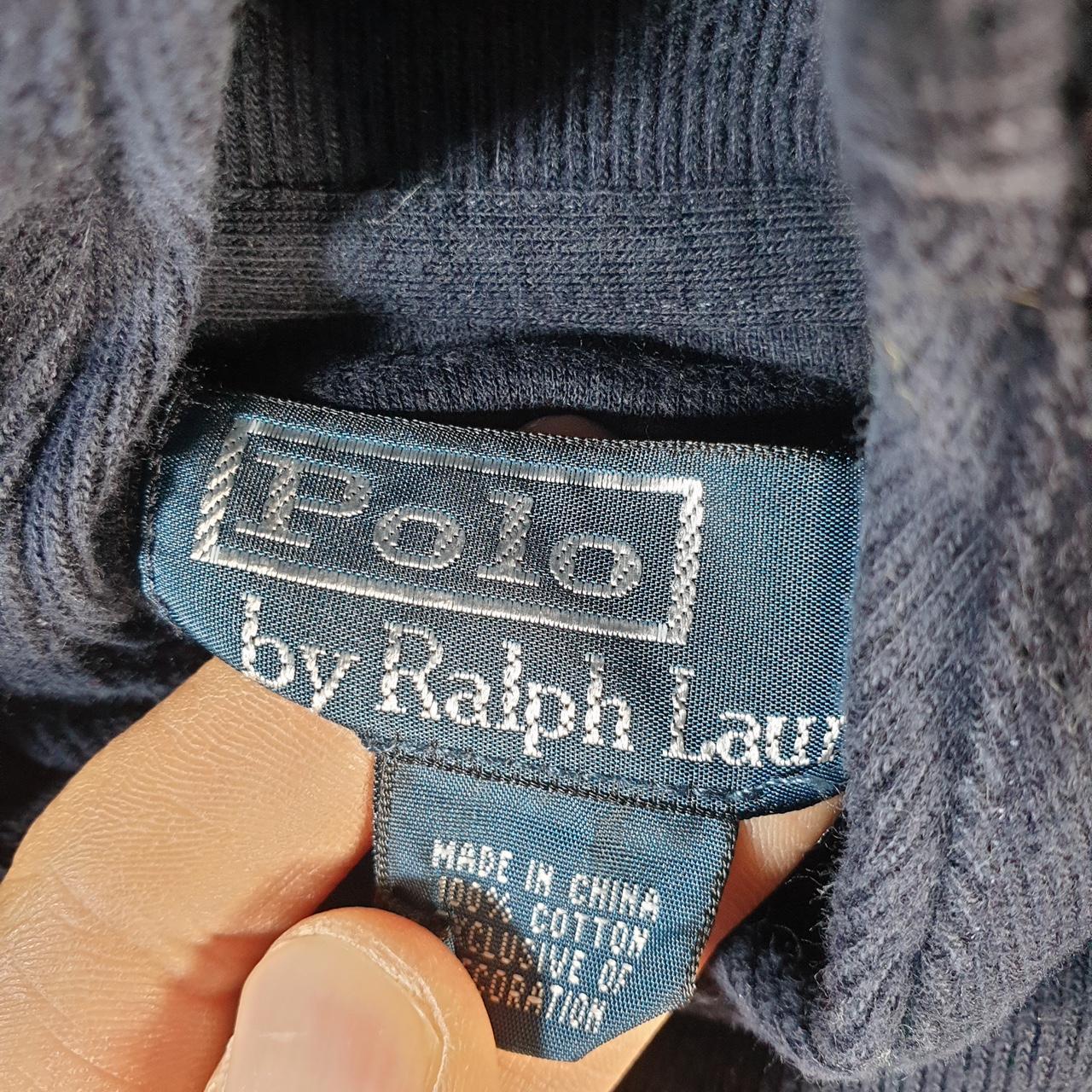 Vintage Ralph Lauren Polo 1/4 Button Sweatshirt Men’s  Medium Navy Blue Cotton Pullover Pony