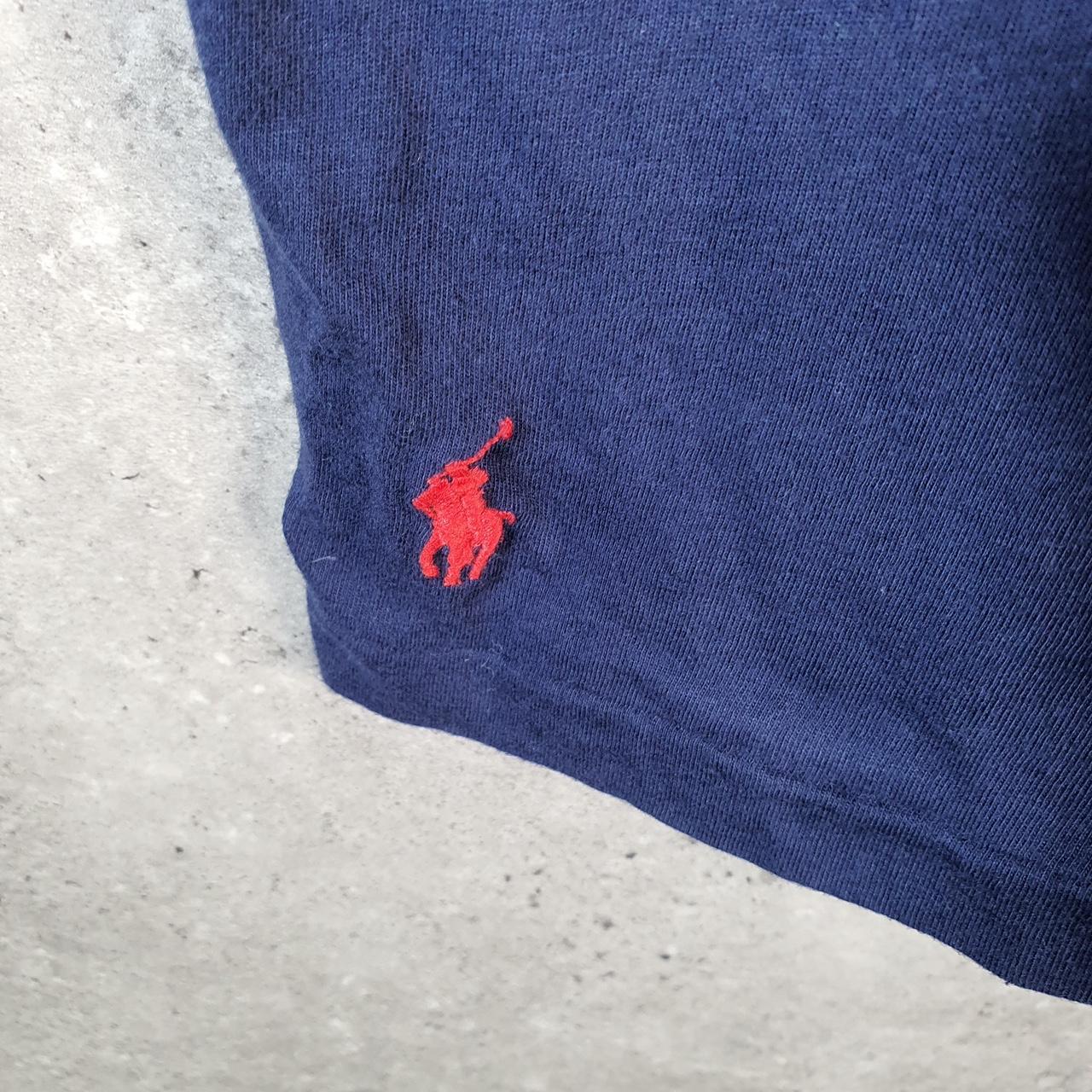 Vintage Ralph Lauren Polo Spellout T Shirt Men’s Medium Blue Classic Fit Pony