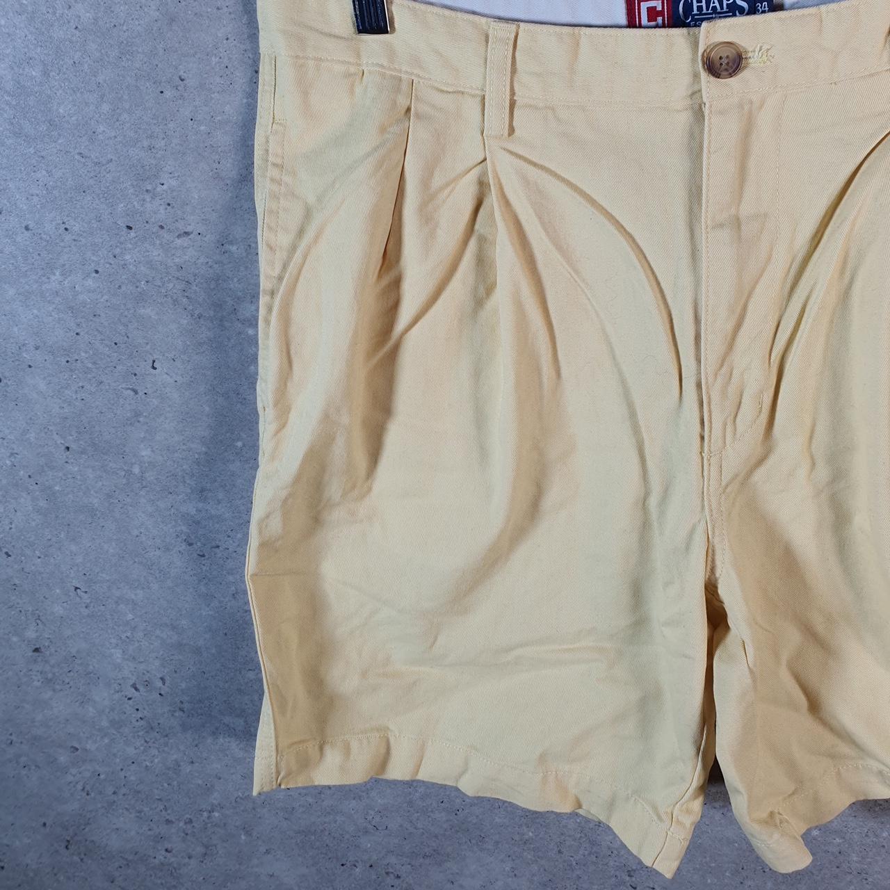Vintage Chaps Ralph Lauren Polo Shorts Jorts Cargo Men’s W34 Yellow Baggy Cotton A4317