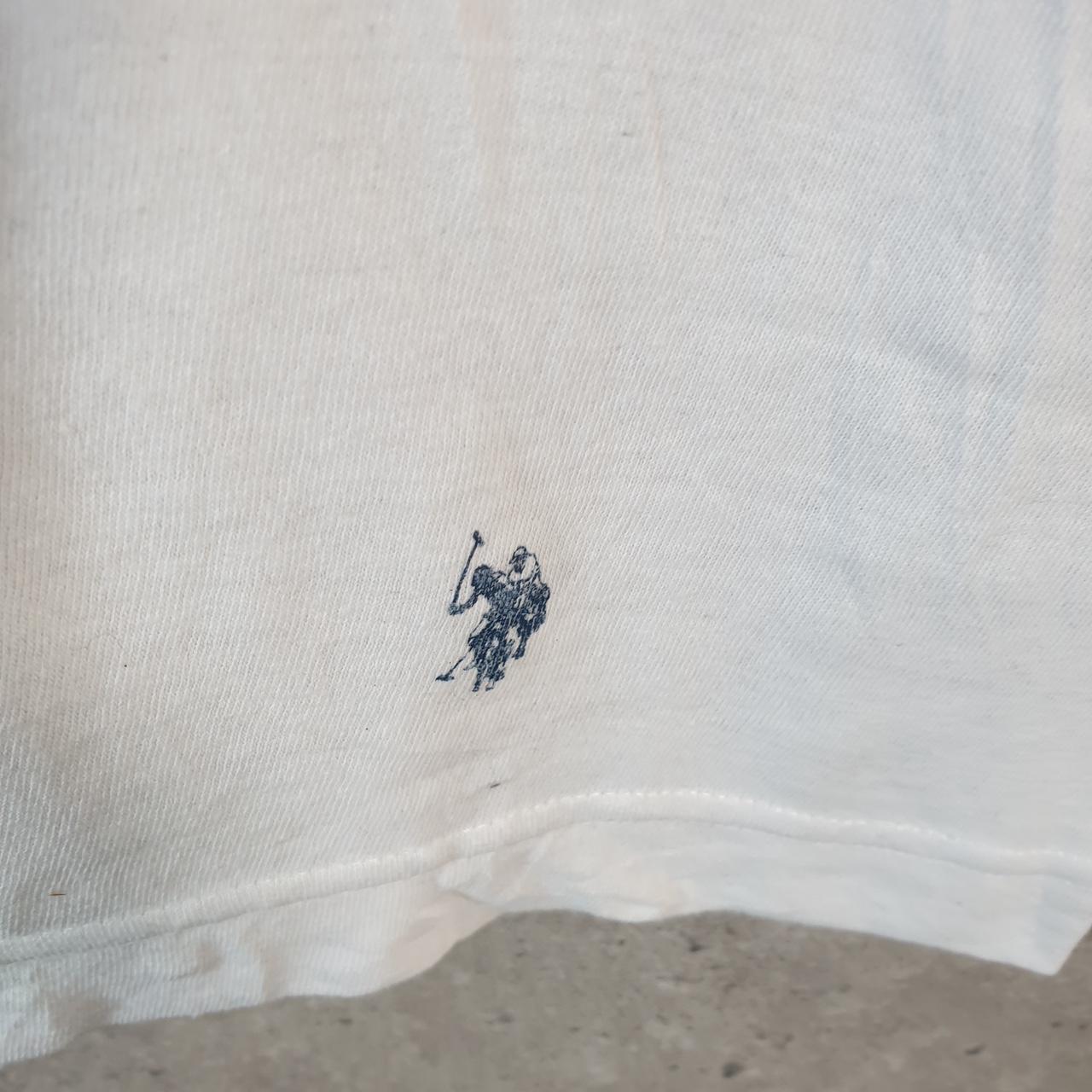 Vintage U.S. Polo Assn. Embroidered Logo T Shirt Mens Small White Athletic Casual