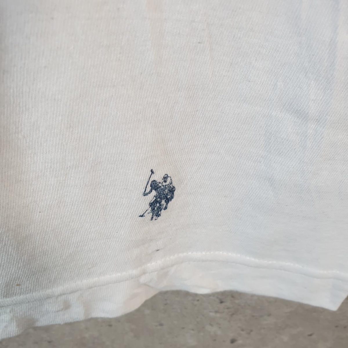 Vintage U.S. Polo Assn. Embroidered Logo T Shirt Mens Small White Athletic Casual