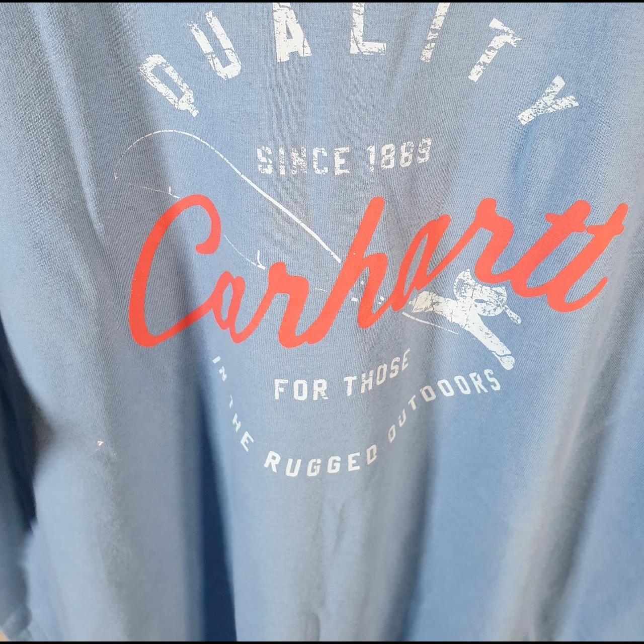 Vintage Carhartt Pocket T Shirt Men’s 2XL Blue Workwear Chore Utility Relaxed Fit