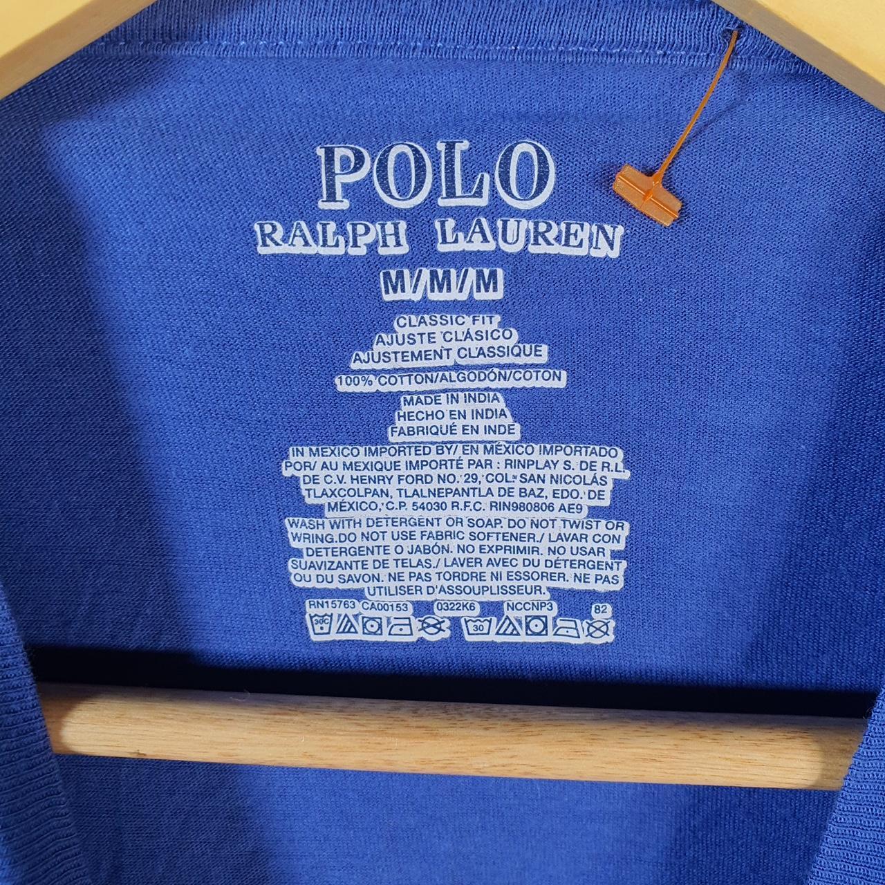 Vintage Ralph Lauren Polo T Shirt Men’s Medium Blue Embroidered Classic Fit Pony C9080