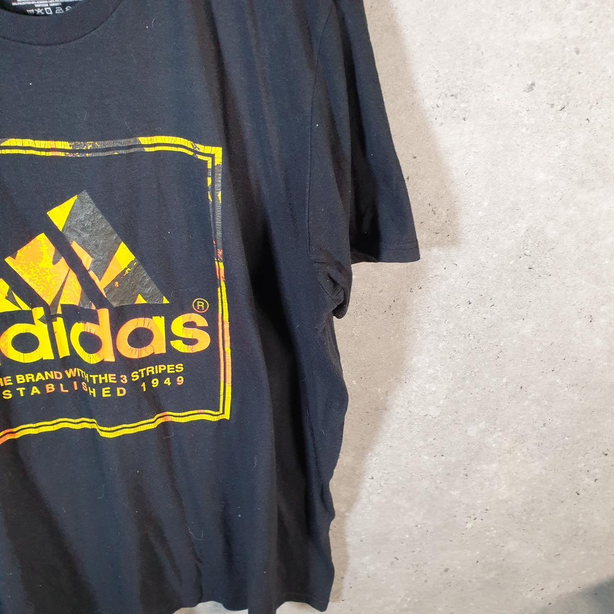 Vintage Adidas Go To Performance Tee T Shirt Men’s XL Black Three Stripes Logo Athletic