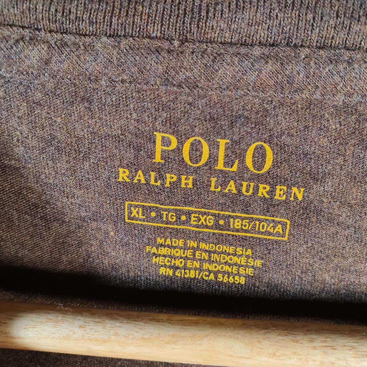 Vintage Ralph Lauren Polo Sport T Shirt Men’s XL Brown Custom Fit Embroidered Pony C8626
