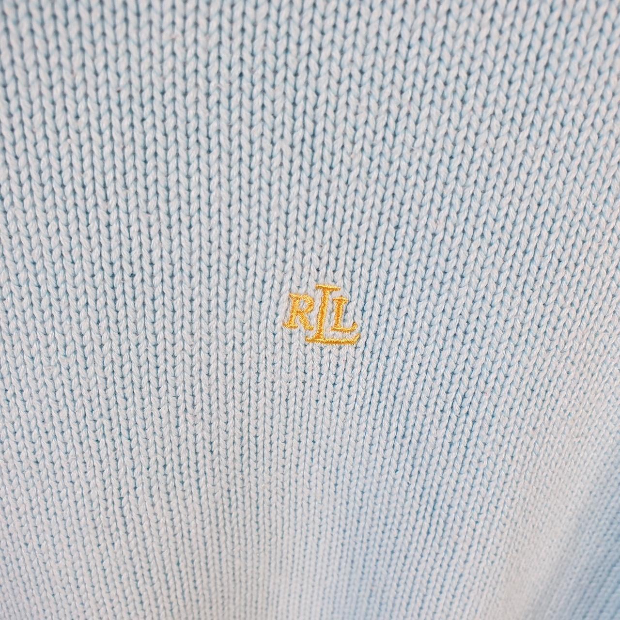 Vintage Ralph Lauren Polo Knit Sweater Womens XL Blue Cotton Pullover