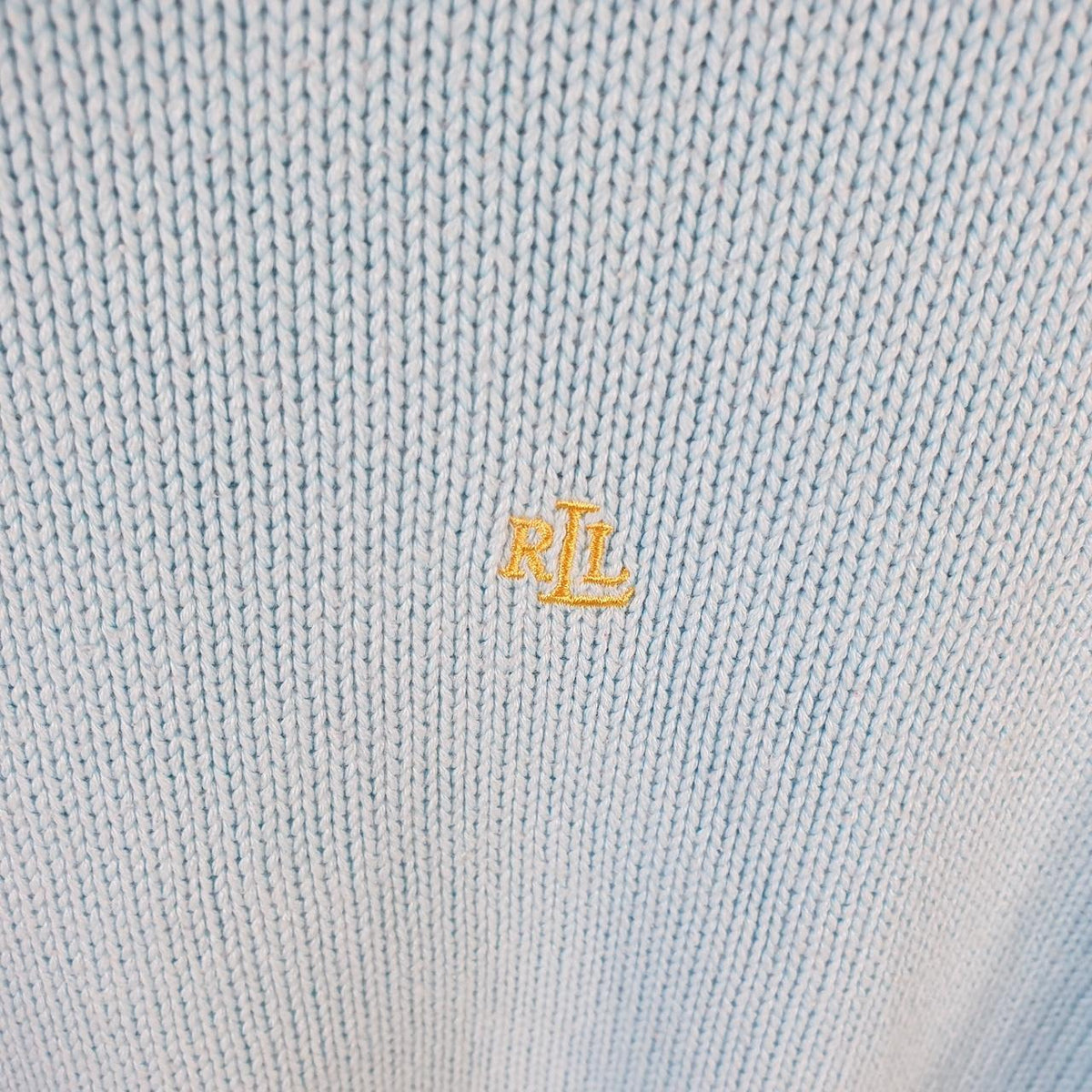 Vintage Ralph Lauren Polo Knit Sweater Womens XL Blue Cotton Pullover