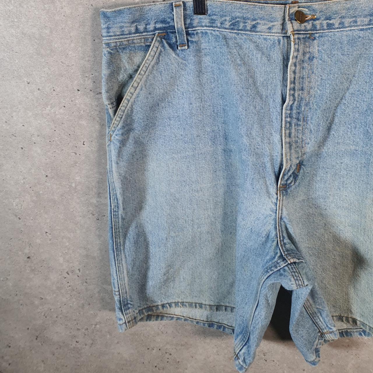 Vintage Carhartt Baggy Carpenter Shorts Jorts Cargo Men’s W38 Blue Relaxed Denim Fit Workwear Big Fish Vintage