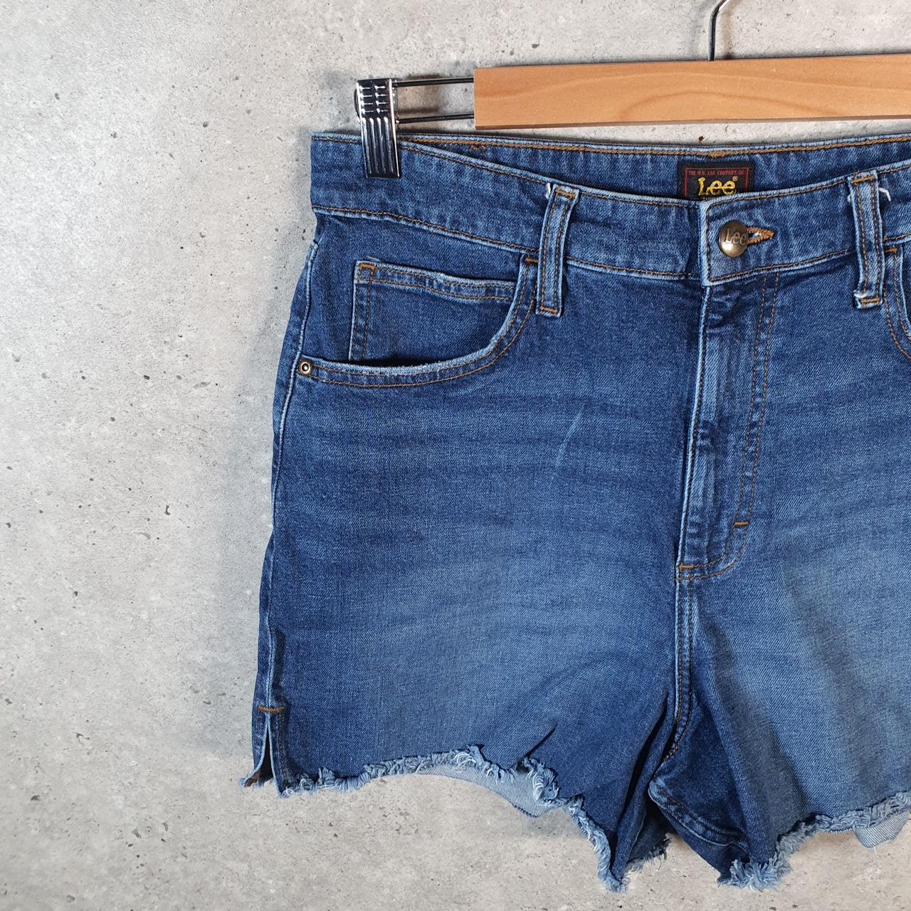 Vintage Lee Baggy Shorts Jorts Cargo Womens W30 Blue Denim Relaxed Cargo