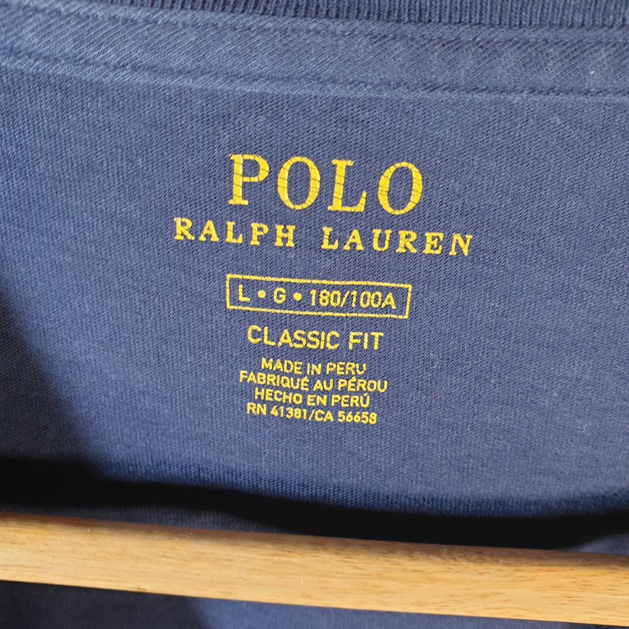 Vintage Ralph Lauren Polo T Shirt Men’s Large Blue Embroidered Classic Fit Pony C9058