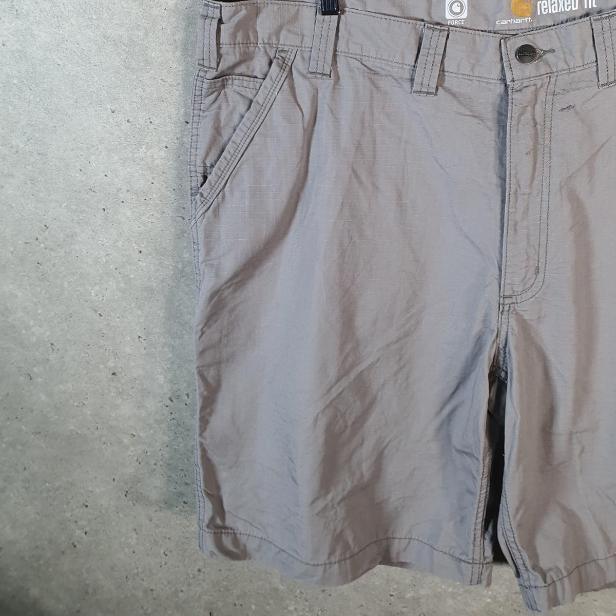 Vintage Carhartt Baggy Carpenter Shorts Jorts Cargo Men’s W44 Grey Relaxed Fit Workwear Big Fish Vintage