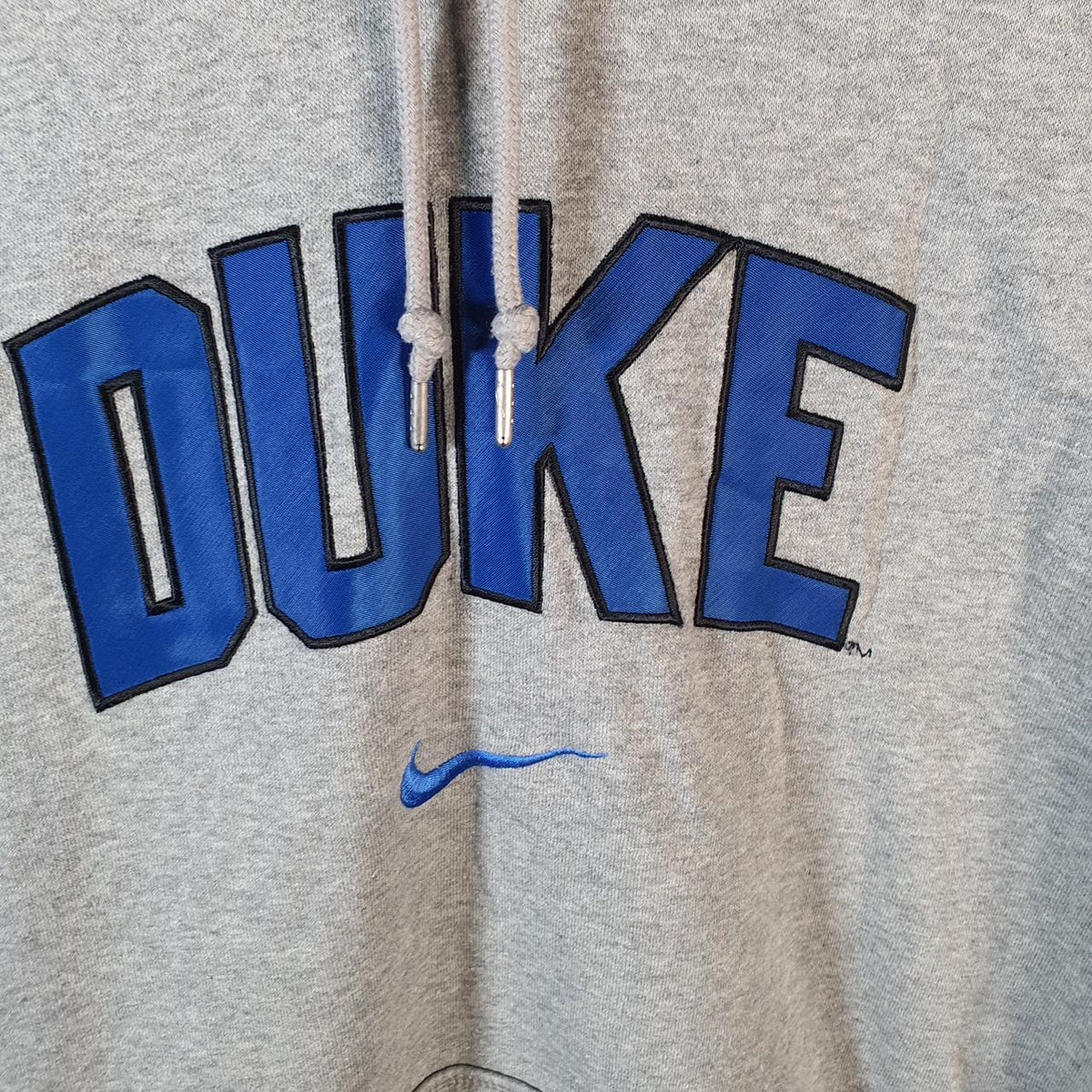 Vintage Nike Duke Centre Swoosh Hoodie Men’s Medium Grey Pro Sport Y2K Pullover Logo