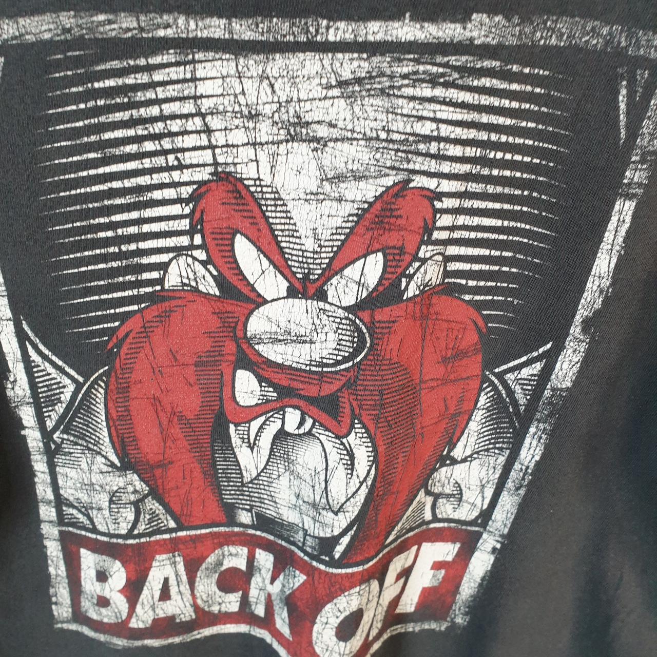 Vintage Looney Tunes Tasmanian Devil Back Off 90s T Shirt Men’s M Black Graphic