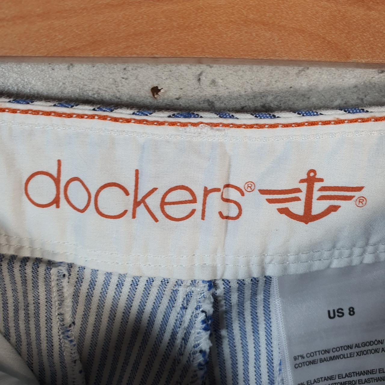 Vintage Dockers Chino Shorts Jorts Cargo Womens W32 Blue Baggy Cotton