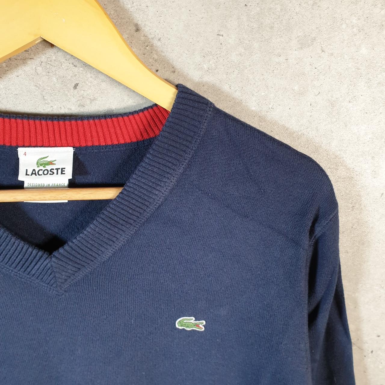 Vintage Lacoste Sweatshirt Men’s Small Navy Blue Pullover Logo Y2K Jumper Logo Casual