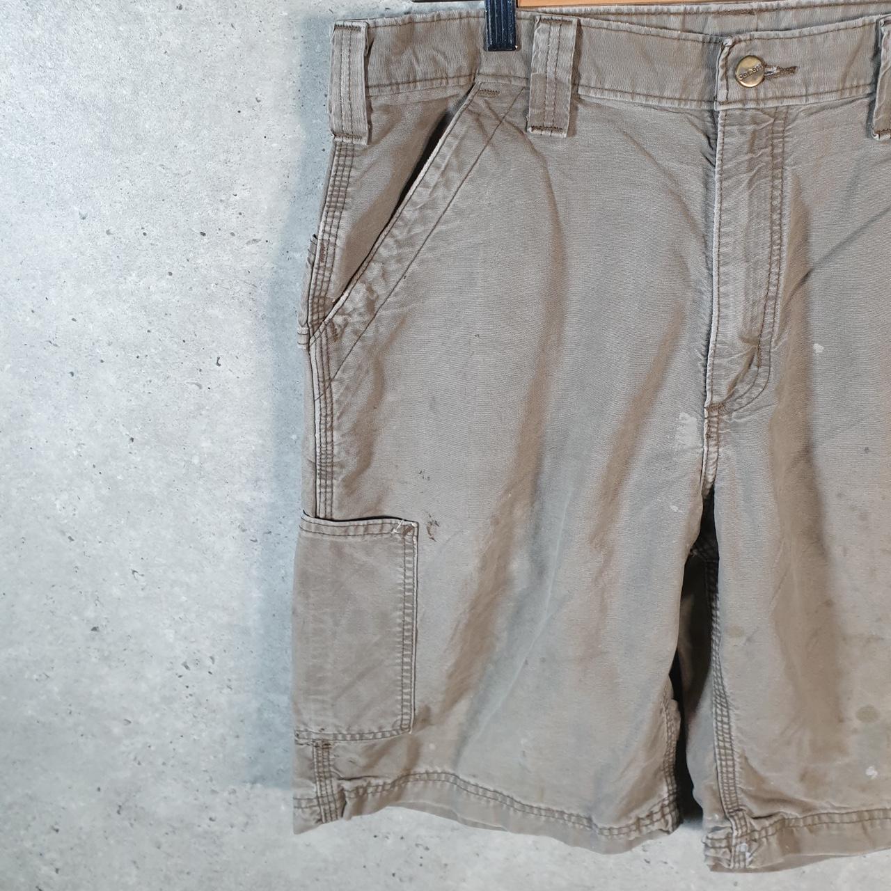 Vintage Carhartt Baggy Carpenter Shorts Jorts Cargo Men’s W34 Brown Relaxed Fit Workwear