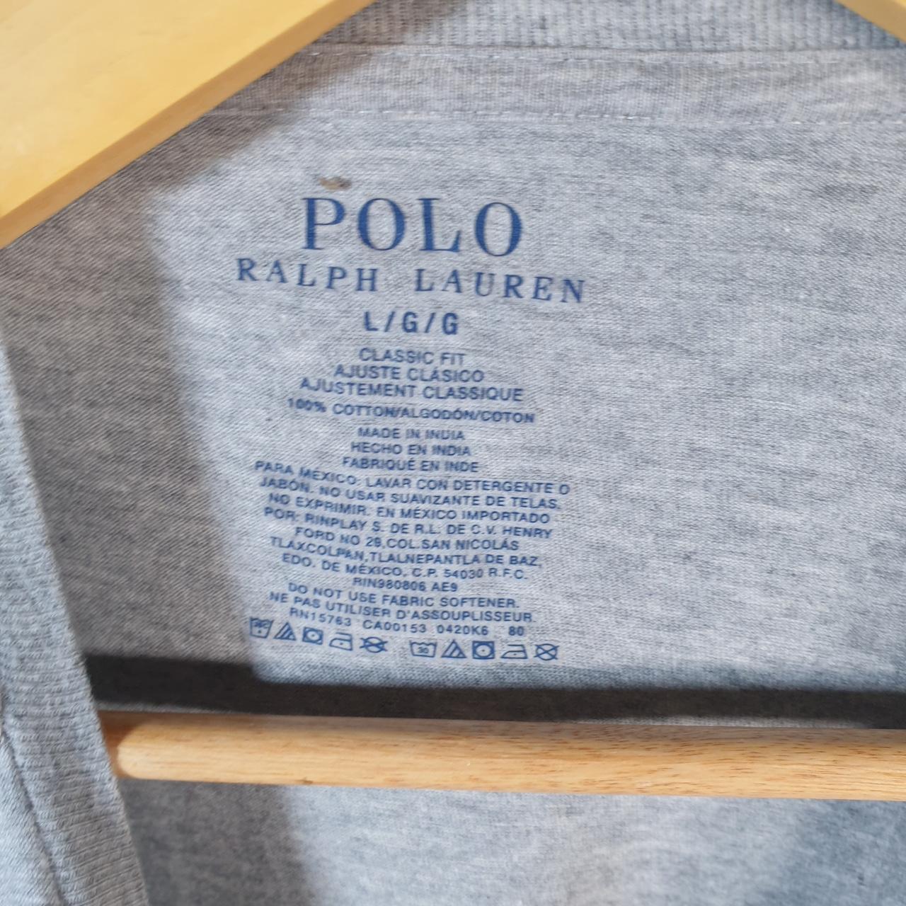 Vintage Ralph Lauren Polo T Shirt Men’s Large Grey Embroidered Classic Fit Pony C9065