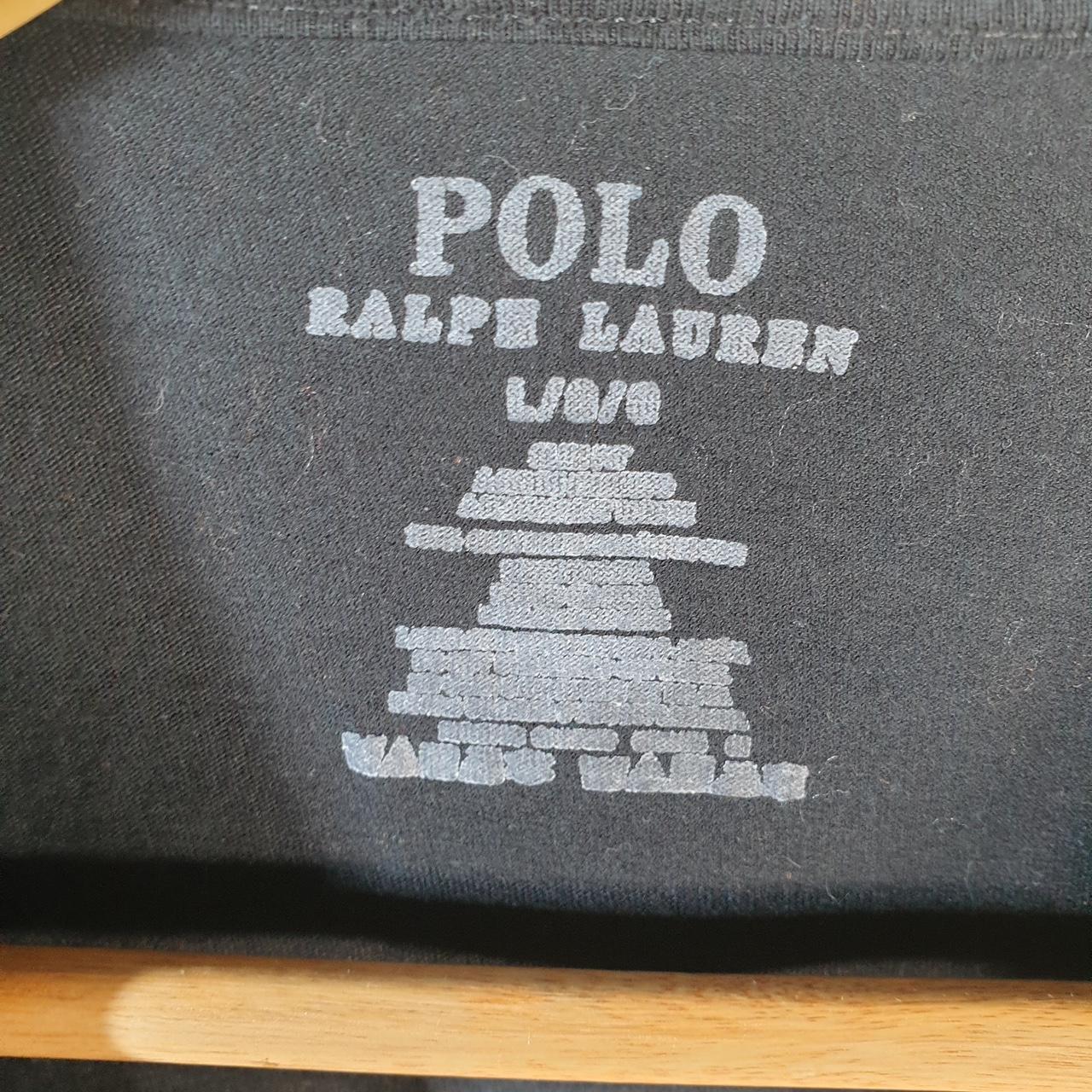 Vintage Ralph Lauren Polo T Shirt Men’s Large Black Embroidered Slim Fit Pony C9057