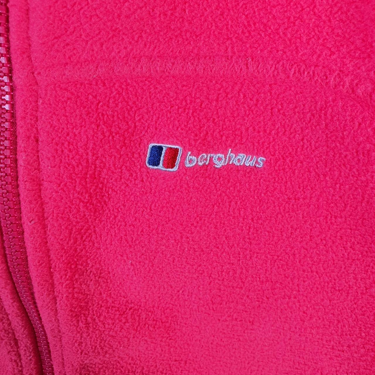 Vintage Berghaus Teddy Fleece Sweatshirt Womens UK12 Pink Full Zip Logo