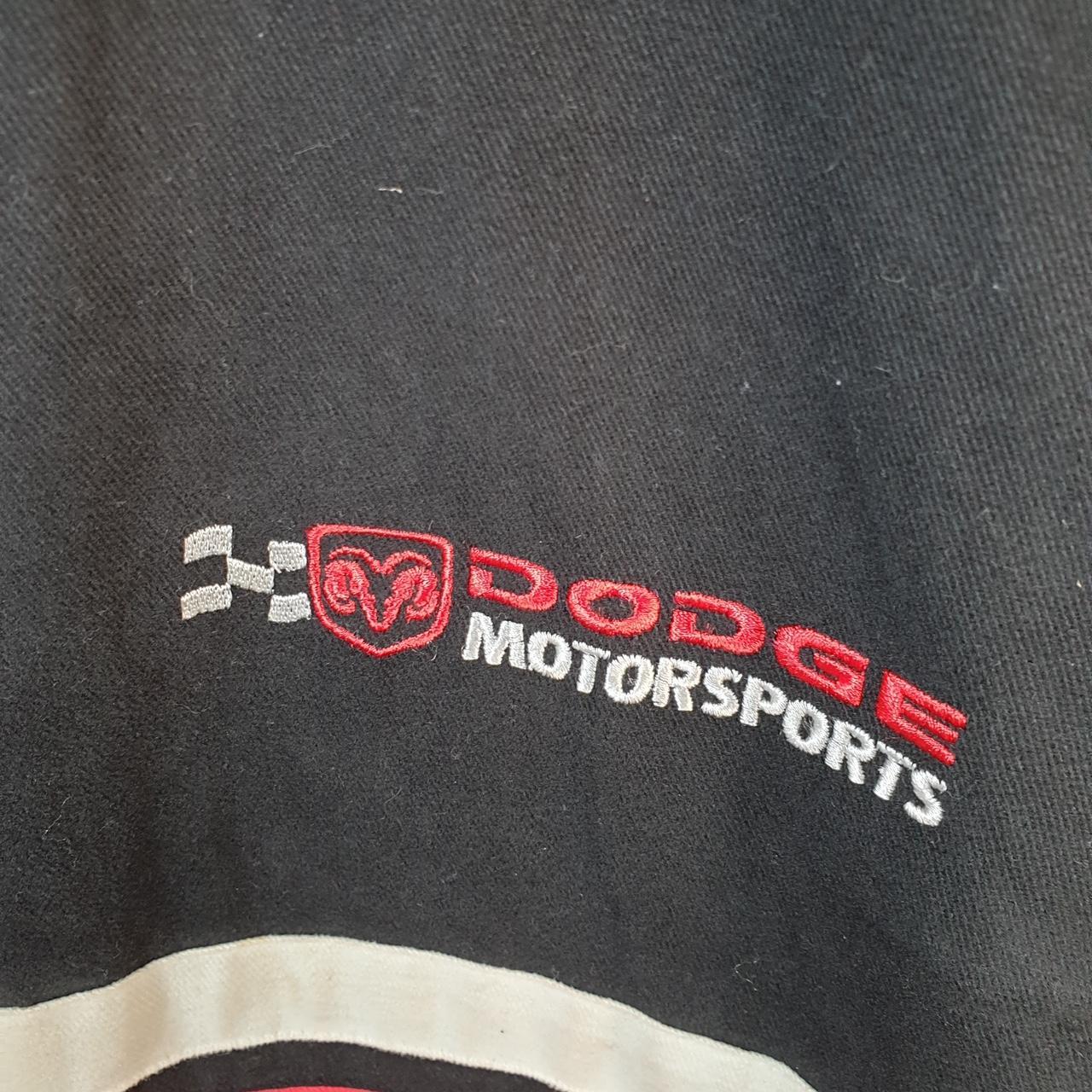 Vintage Nascar Dodge Motorsports Bomber Jacket Men’s Large Black Motorcyle Biker USA Big Fish Vintage