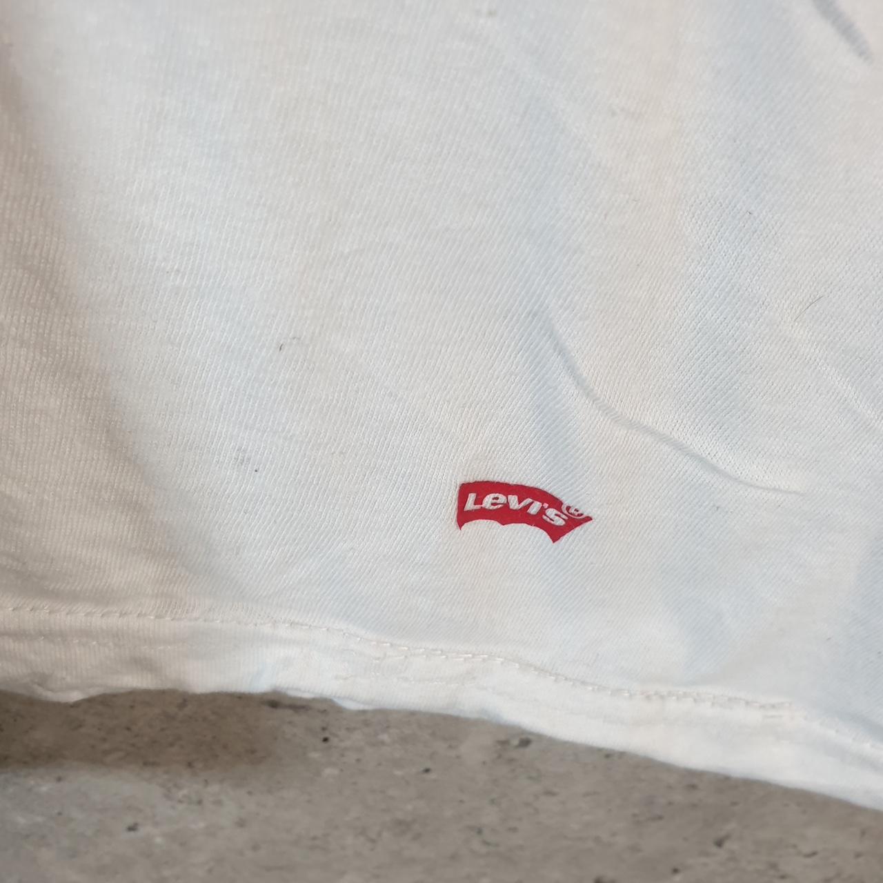 Vintage Levis Spellout T Shirt Shirt Men’s Medium White Logo Athletic Casual