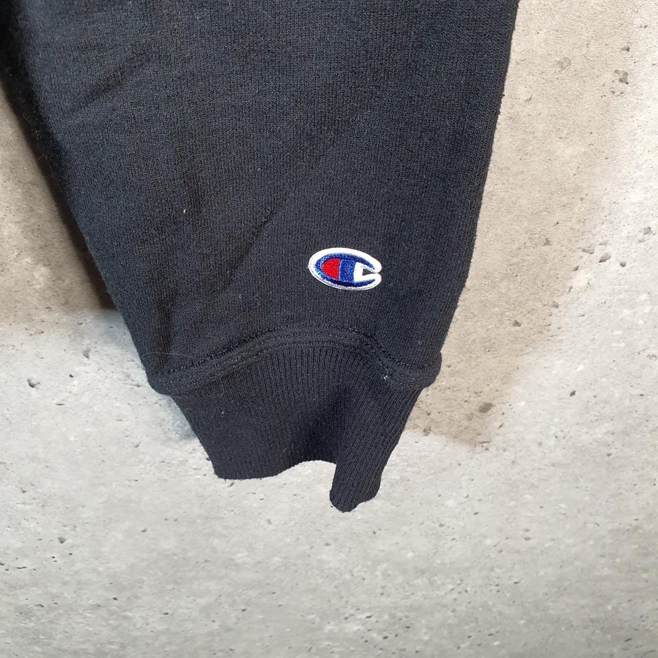 Vintage Champion Hoodie Men’s Small Black USA Pullover Spellout Logo