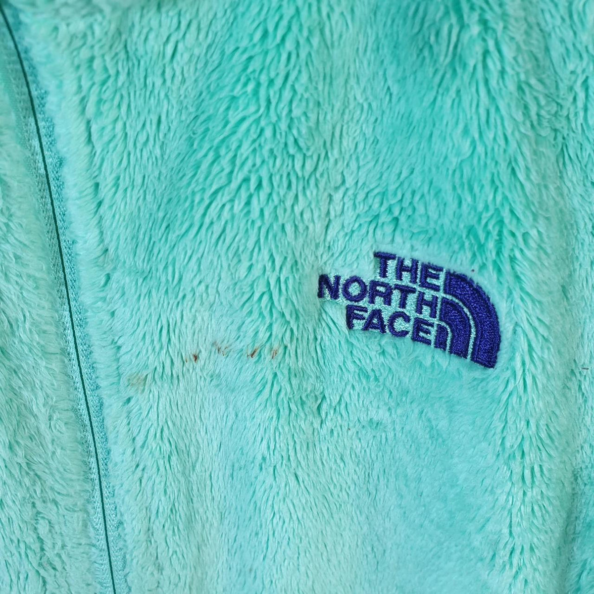 Vintage The North Face TNF Teddy Fleece Sweatshirt  Womens Small Blue Full Zip Logo Winter