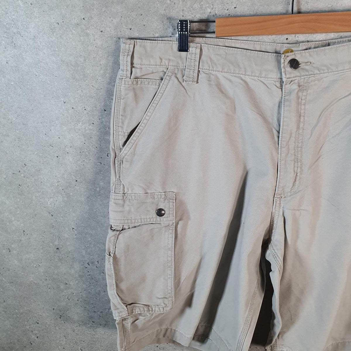 Vintage Carhartt Baggy Carpenter Shorts Jorts Cargo Men’s W42 Brown Relaxed Fit Workwear A4713