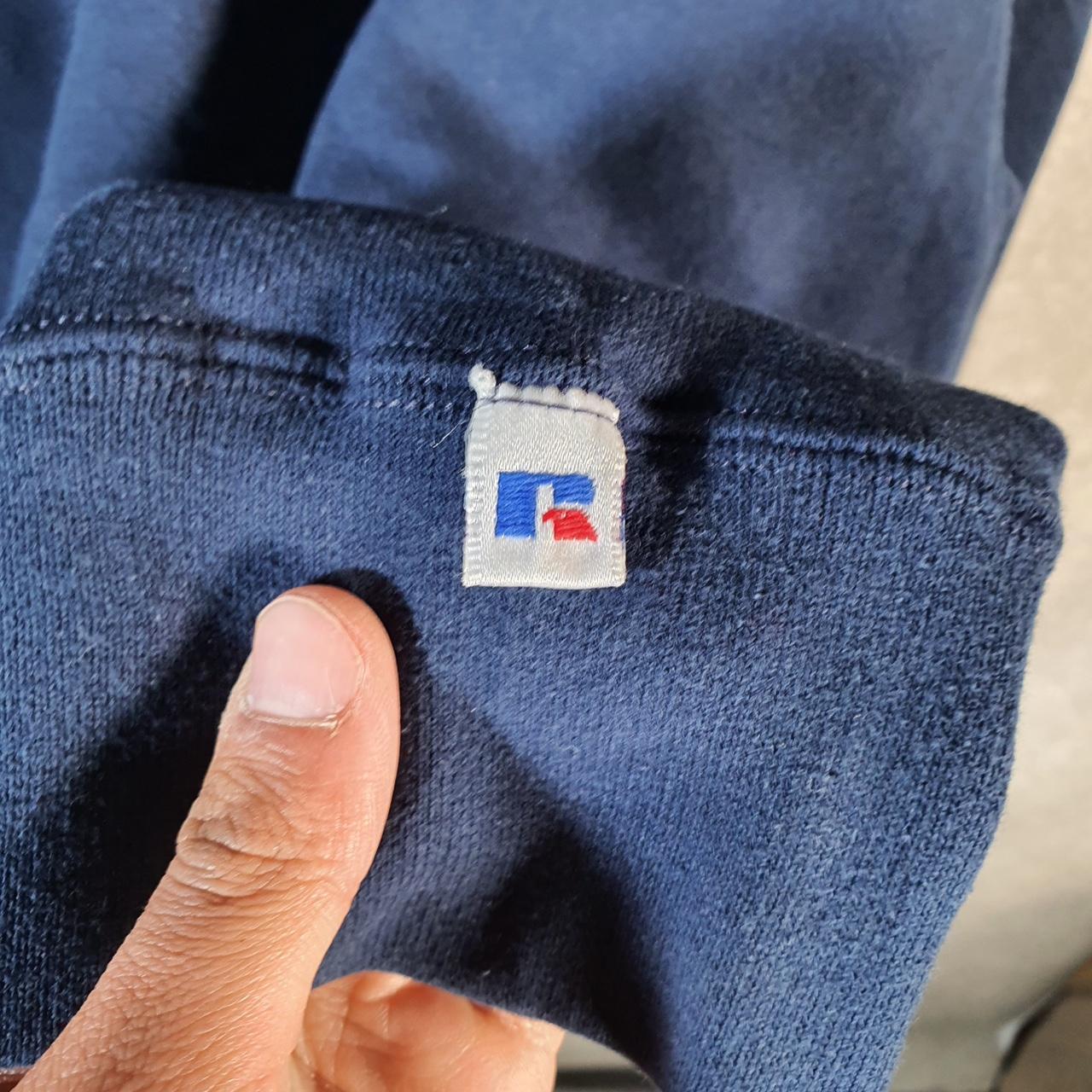 Vintage Russell Athletic USA Blank Sweatshirt Men’s 2XL Navy Blue Pullover Baggy