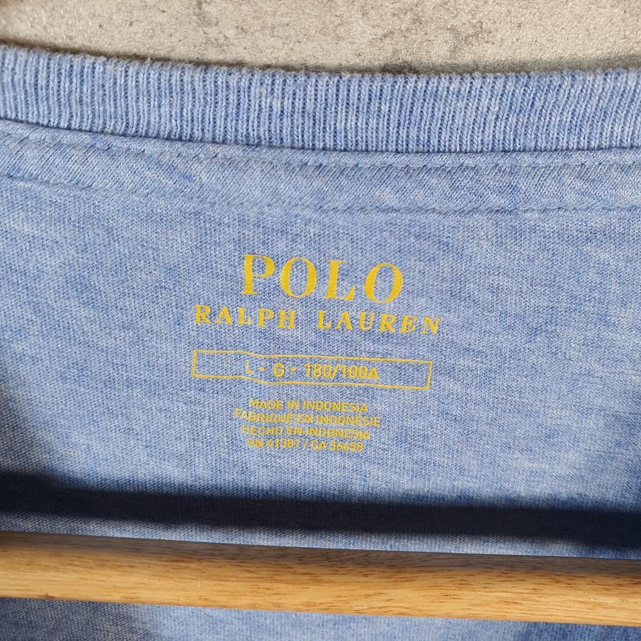 Vintage Ralph Lauren Polo Sport T Shirt Men’s Large Blue Custom Slim Fit Embroidered Pony C9024