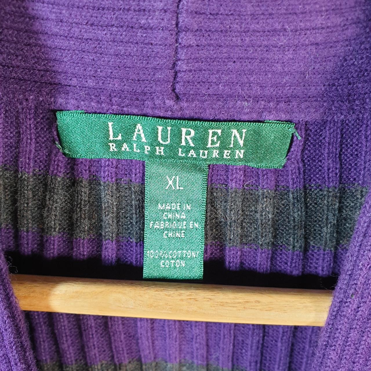 Vintage Ralph Lauren Polo Knit Sweater Womens XL Purple Cotton Pullover