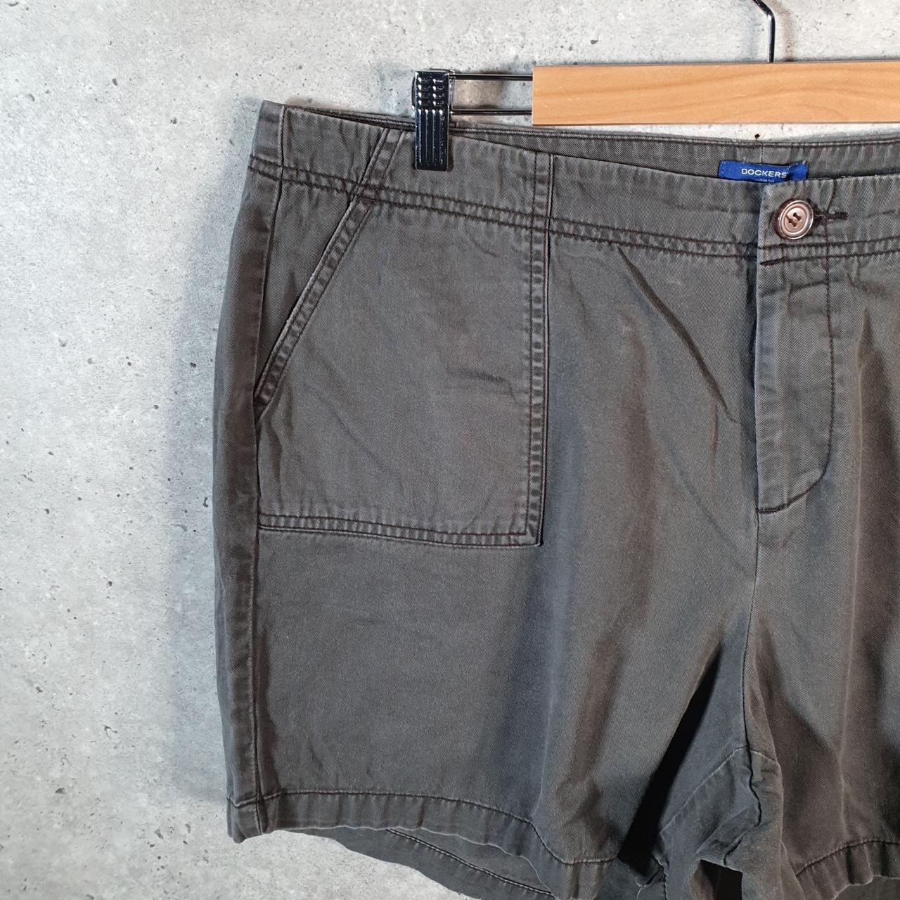 Vintage Dockers Chino Shorts Jorts Cargo Womens W40 Grey Baggy Cotton A4412
