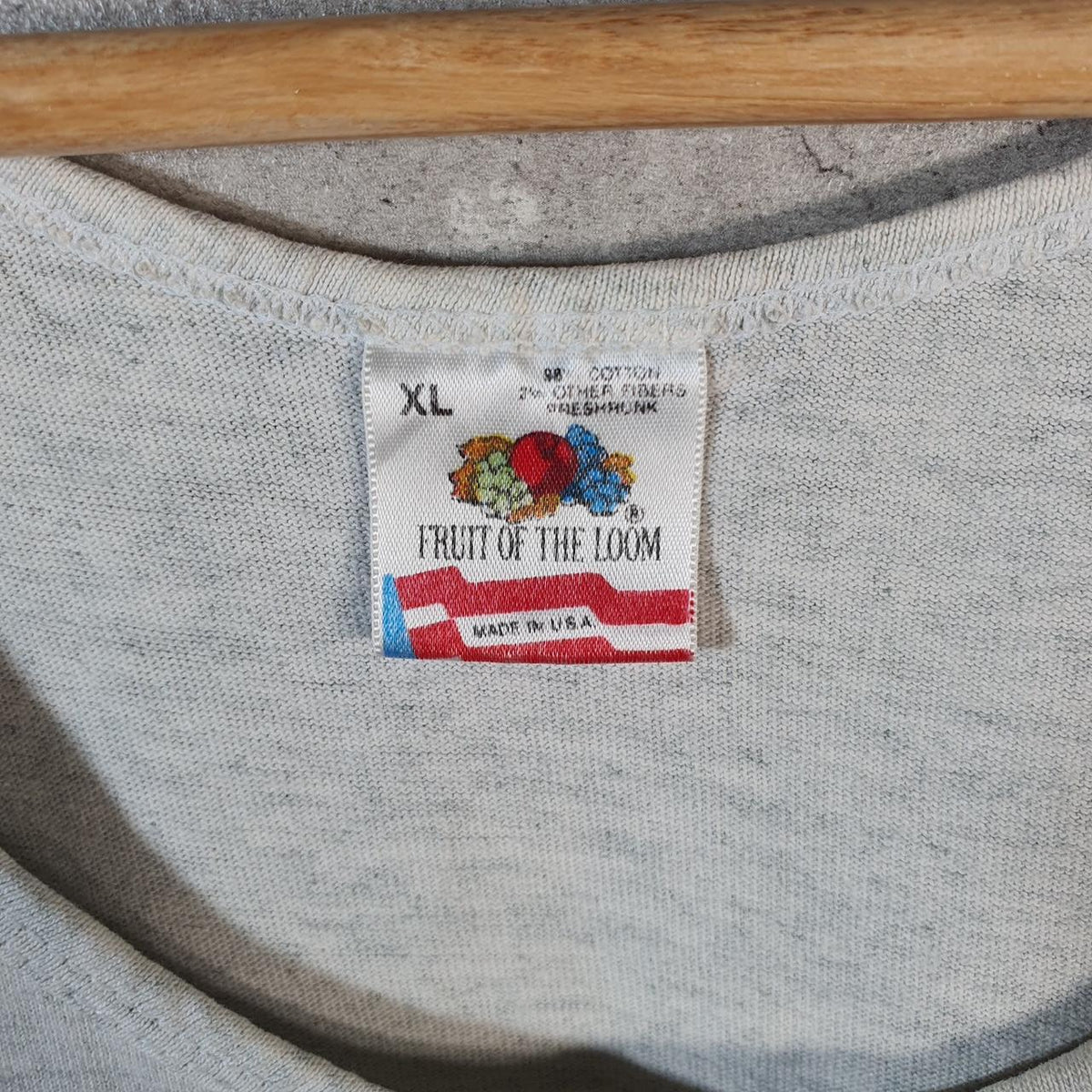 Vintage Fruit Of the Loom St Kitts Sailing Surfind 90s USA Single Stitch Vest Men’s XL Grey Long