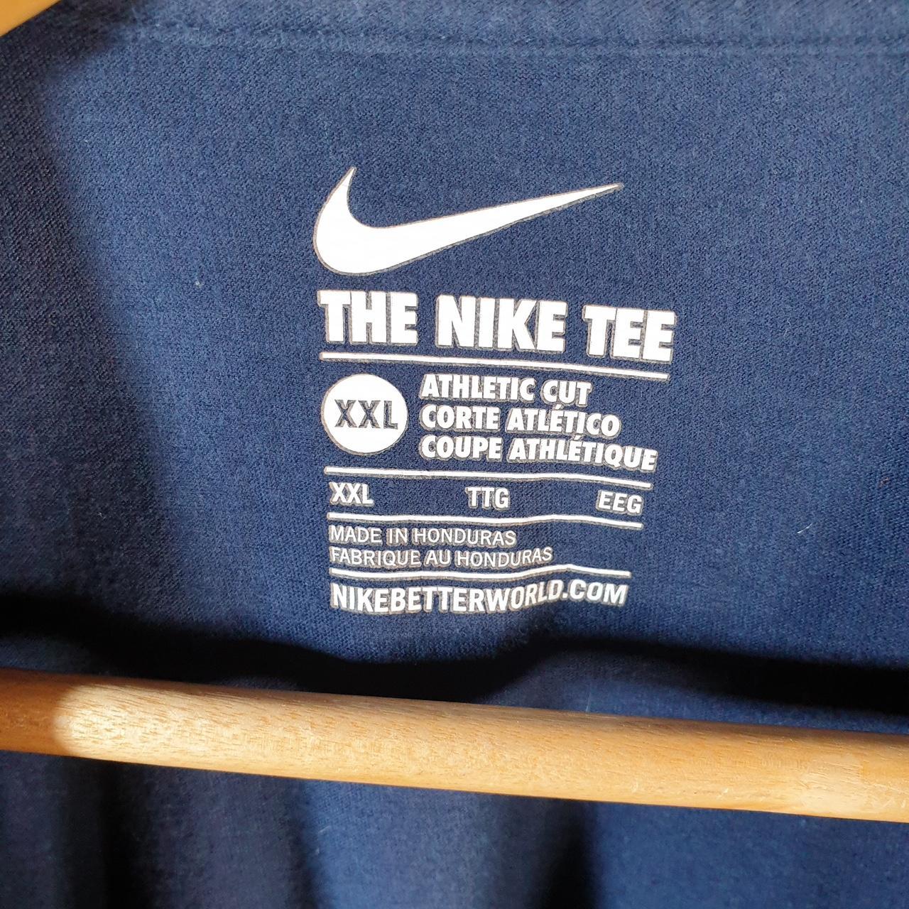 Vintage Nike T Shirt Womens 2XL Blue Printed Single Swoosh Logo Athletic C8287