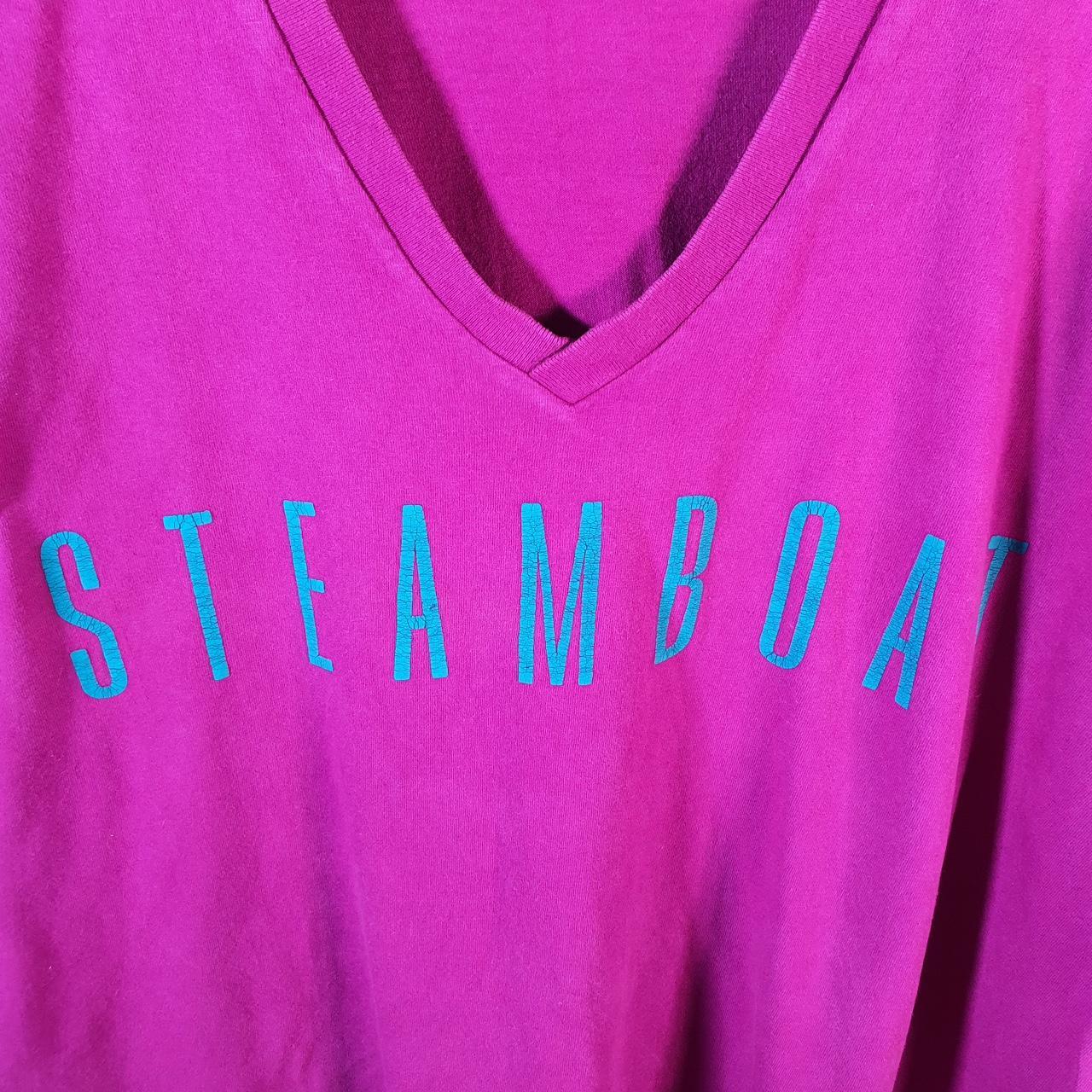 Vintage Steamboat Spirit Activewear T Shirt Men’s XL Pink Casual Logo Athletic