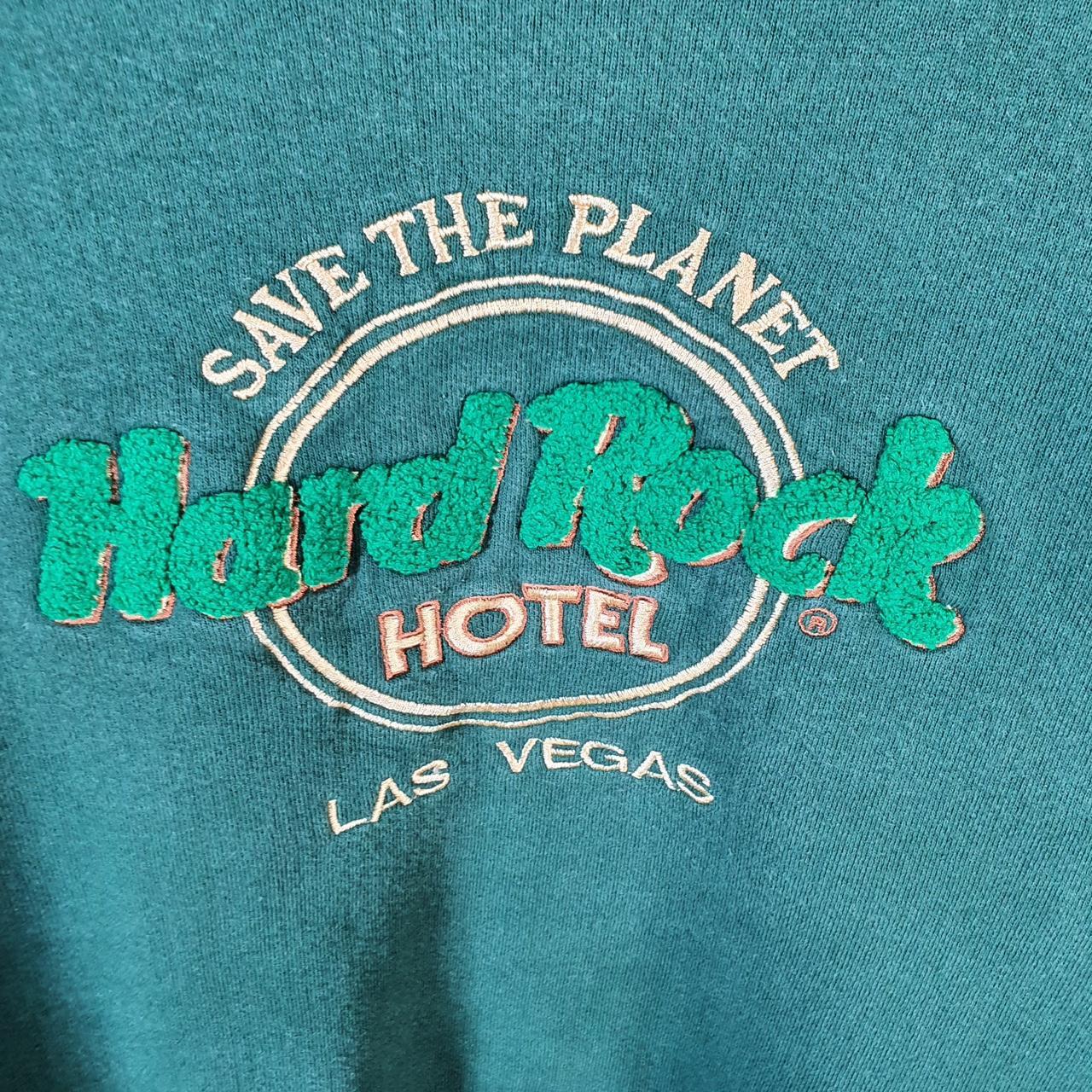 Vintage Hard Rock Hotel Las Vegas Sweatshirt Mens Medium Green USA Embroidered