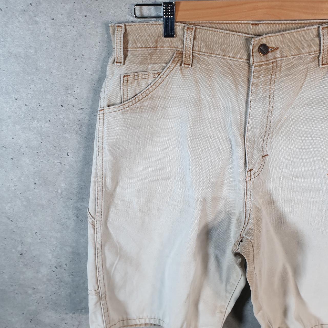 Vintage Dickies Baggy Carpenter Chino Shorts Jorts Cargo Mens W34 Brown Relaxed Fit