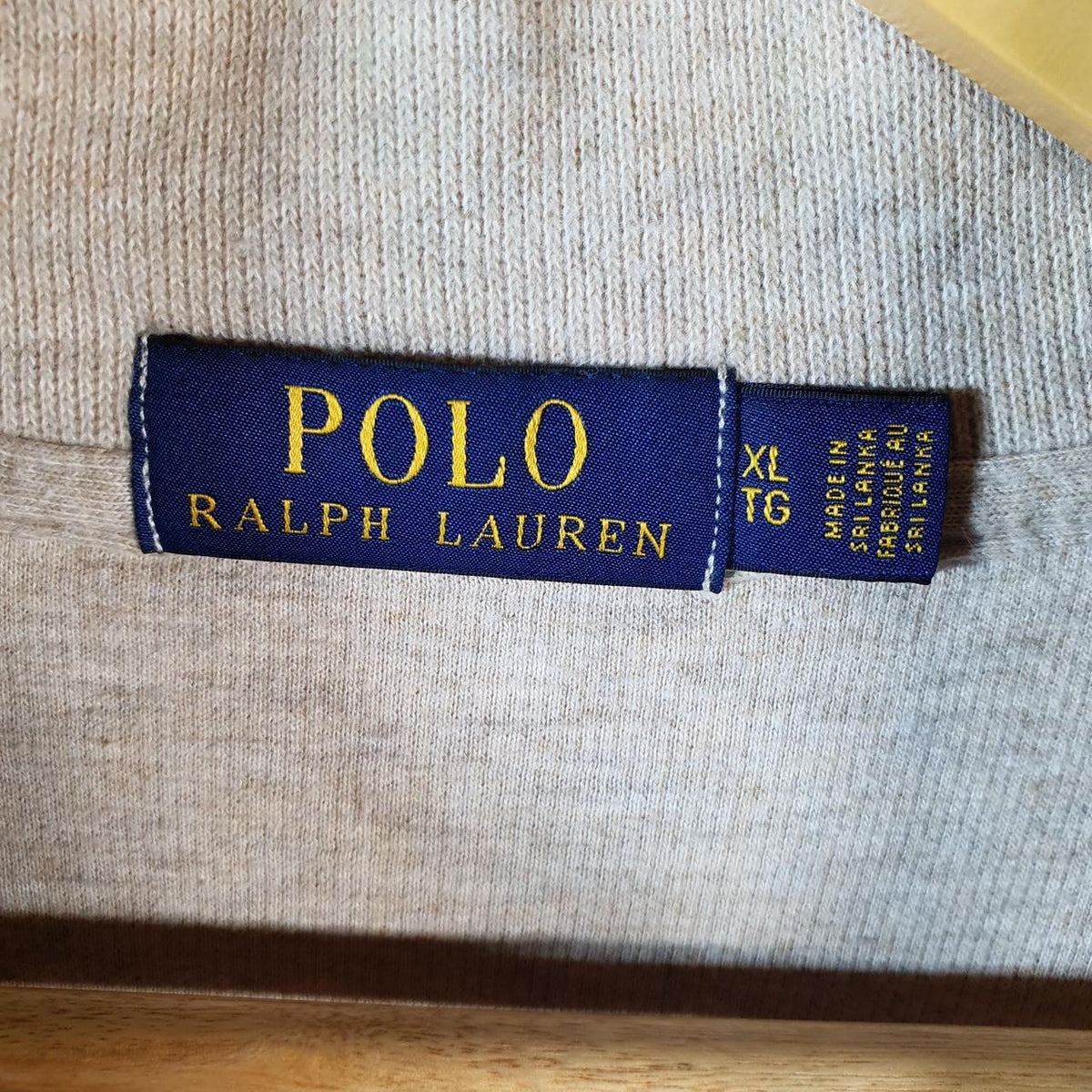 Vintage Ralph Lauren Polo 1/4 Zip Sweatshirt Men’s XL Beige Pullover Pony C8834