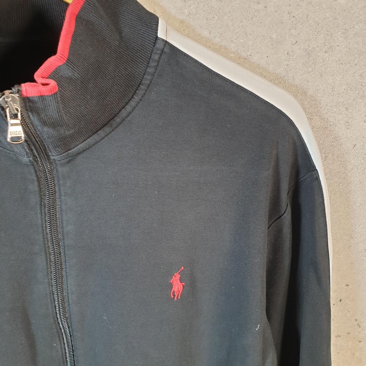 Vintage Ralph Lauren Polo Sweatshirt Men’s Large Black Full Zip Cotton Pullover Pony