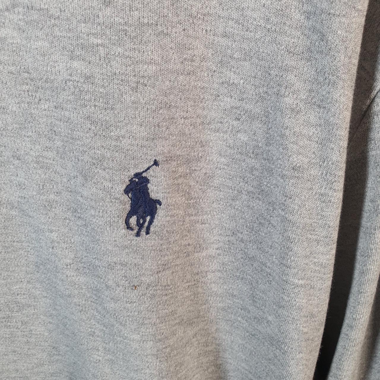 Vintage Ralph Lauren Polo Sweatshirt Men’s Large Grey Cotton Full Zip Pony