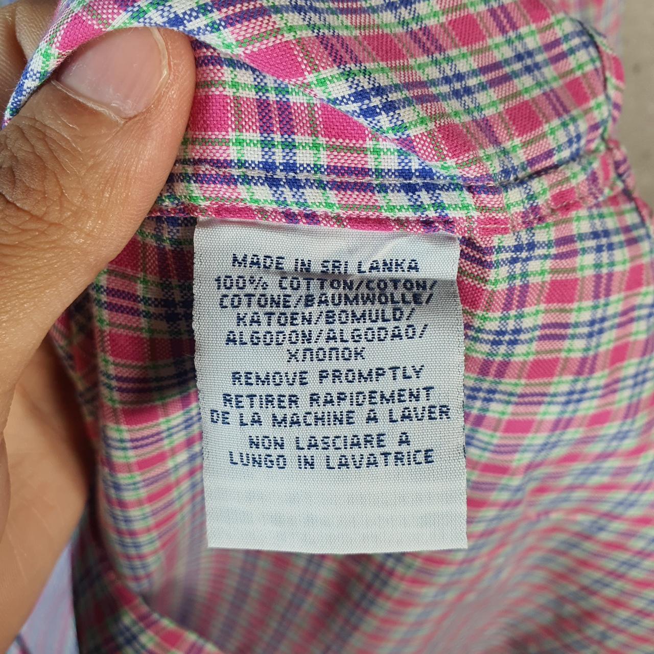 Vintage Ralph Lauren Button Down Shirt Mens Medium Pink Checkered Classic Fit