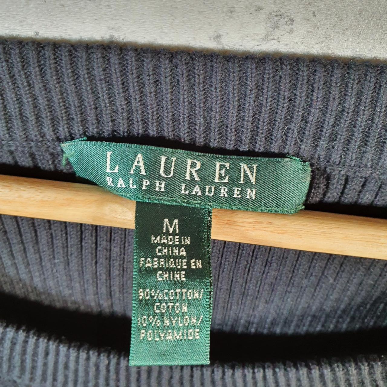 Vintage Ralph Lauren Polo Knit Sweater Womens Medium Red Striped Cotton Pullover